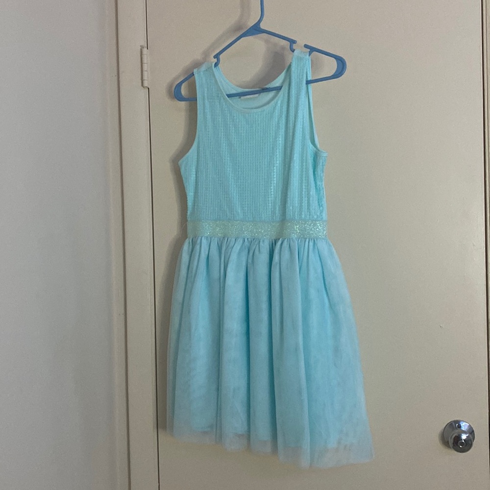 Blue dress with glitter belt XXL 16